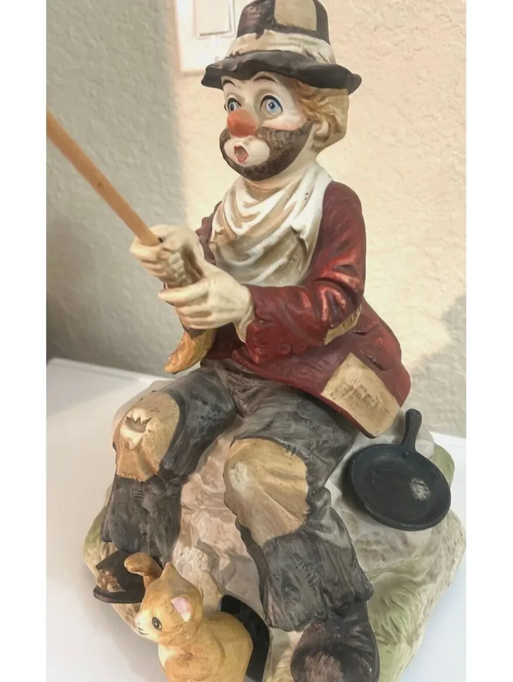 Willie Fisherman Figurine, Melody in Motion Vintage Collectible, Non-Working